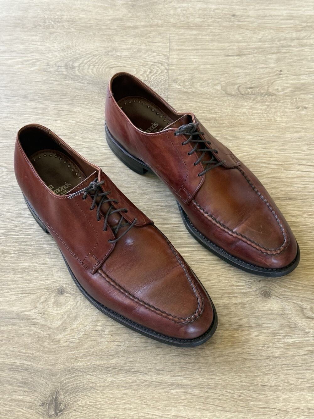 Allen Edmonds Powell 4452 Chili Burnished Calf Oxfords 9.5 D - Excellent Soles
